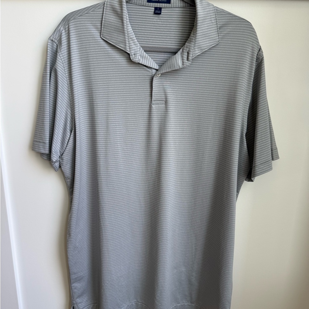 Peter Millar Gray Striped Men’s Polo Shirt
